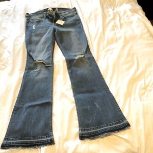 Womens flare/boot cut jeans destroyed denim